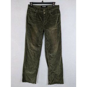 Express stretch crop high rise Women Olive Green Corduroy Pants Size 6